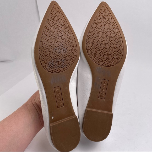 Esprit white studded Philomena flats with pointed toe - Picture 5 of 10